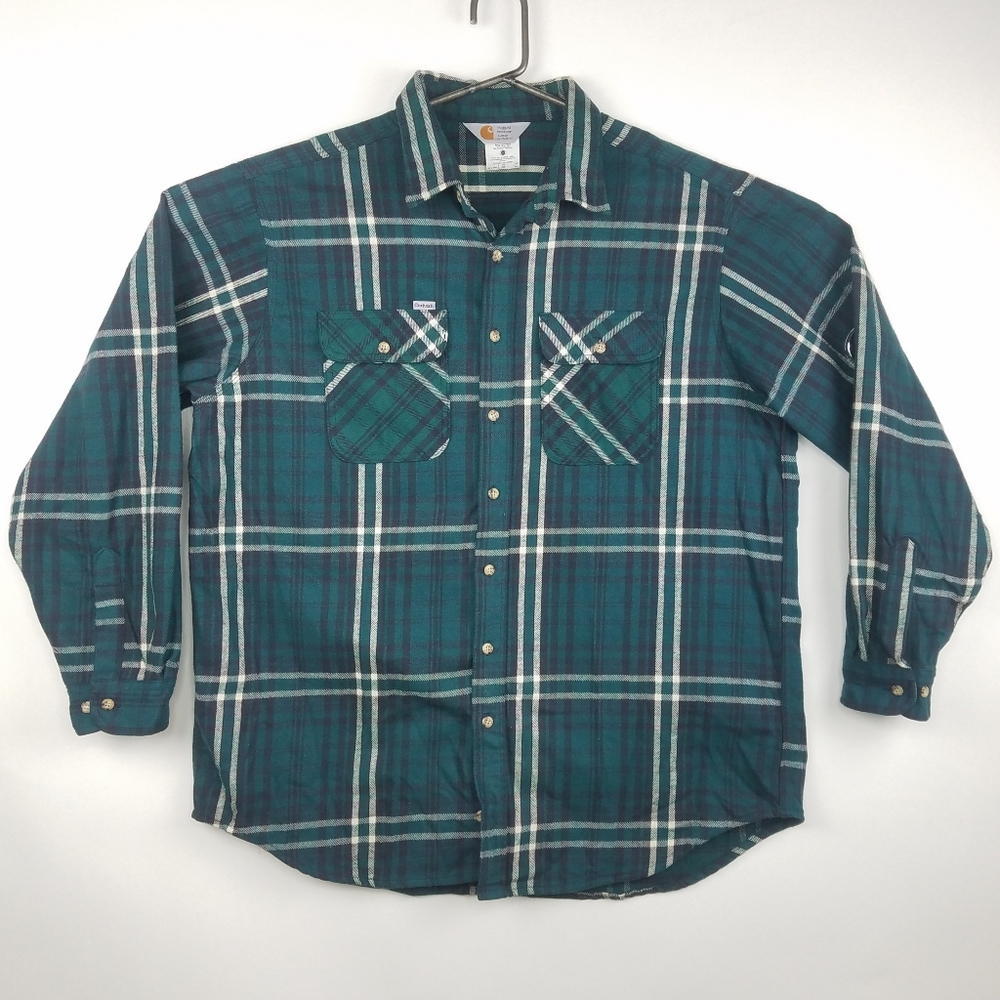 Vtg Carhartt Rugged Outdoor Wear Heavy Flannel 2XL
